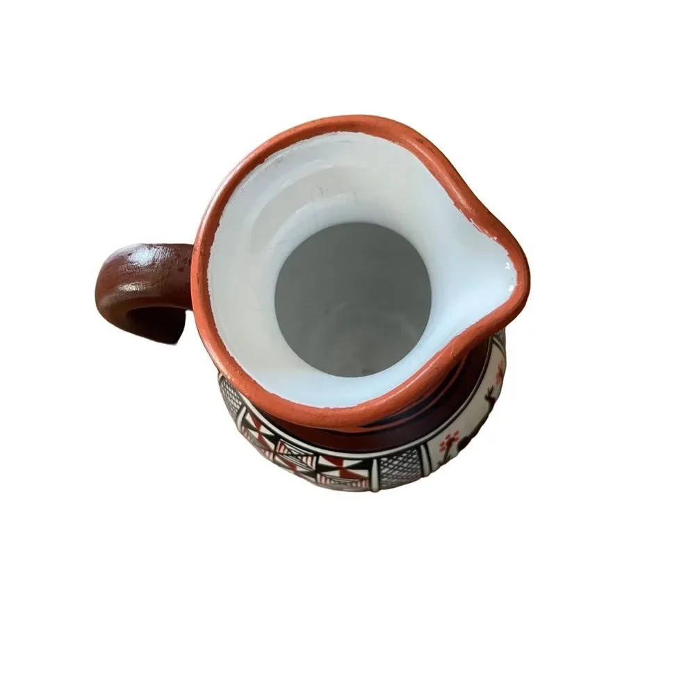 Hand Painted Peruvian‎ Terracotta Miniature Pitcher creamer server